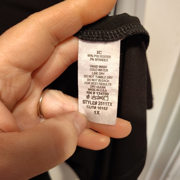 IC By Connie K Women's Black & Gray Artsy Slouchy Asymmetric Tunic Top Sz 1X - Picture 5 of 7